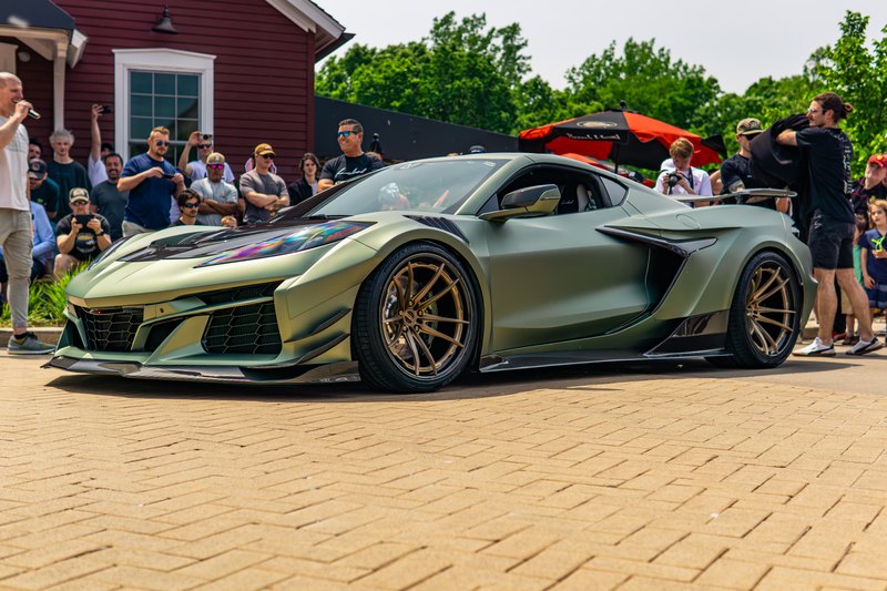 Exotic car at the Label Motorsports street car show in downtown Ada