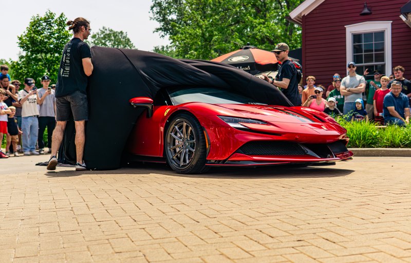 Exotic car at the Label Motorsports street car show in downtown Ada